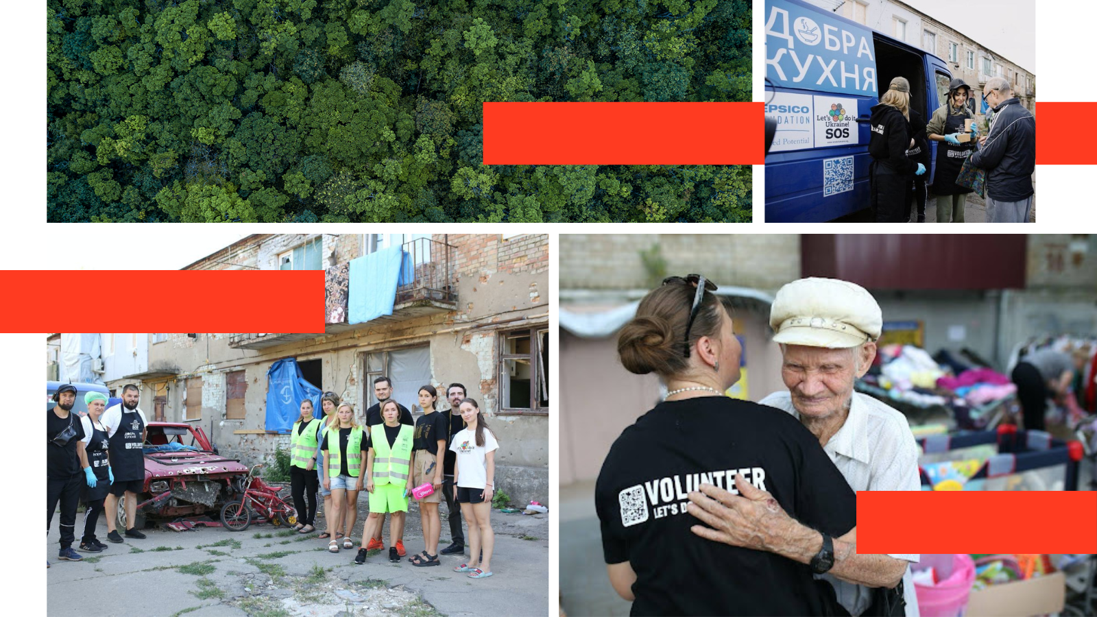 Collection of photos of Ukraine NGOs in actions