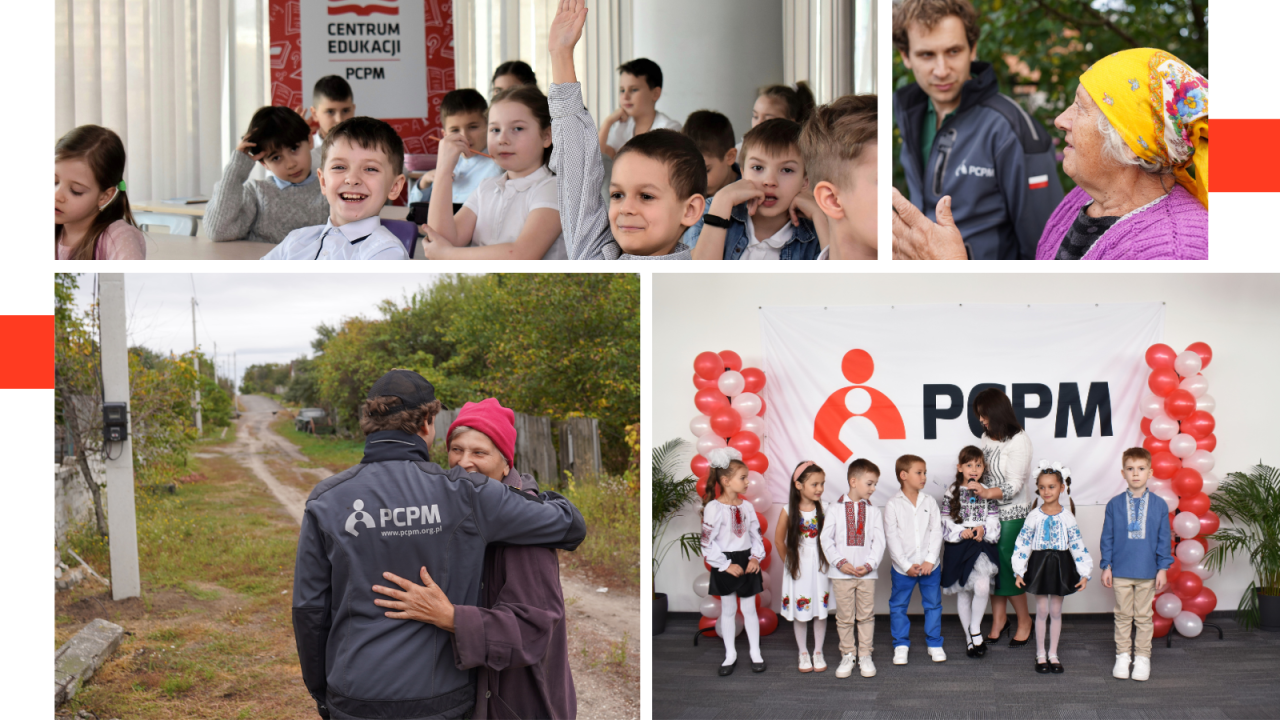 Collage of photos from Polish Center For International Aid