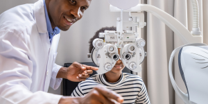 A child undergoes an eye examination - Advancing Eye Health in Rwanda